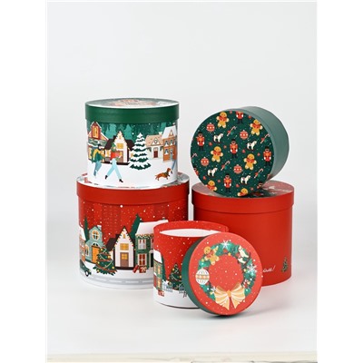 Набор подарочных коробок 5 в 1 «Новый год 2026», щелкунчик, лошадка качалка, 13×14– 19.5×22 см