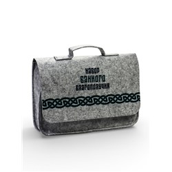 Набор для бани и сауны «Набор банного благополучия», 5 предметов: шапка, рукавица, масла, коврик, портфель