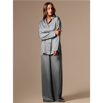 Пижама женская (рубашка, брюки) SL HOME Tensel Home, размер 40-42, голубая