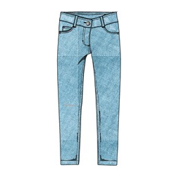 Брюки текстильные джинсовые для девочек