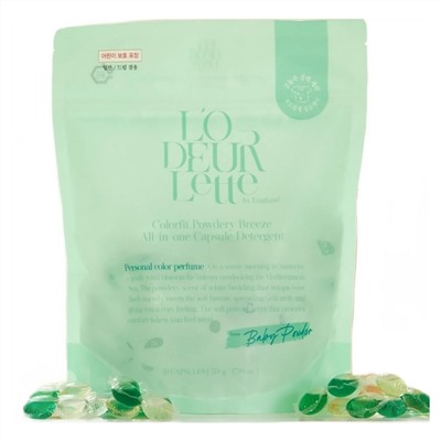LODEURLETTE Капсулы для стирки белья / In England Colorfit Powderly Breeze All in One Capsule Detergent, 17 г x 30 24066