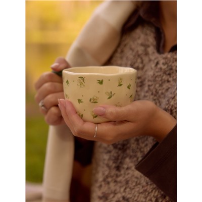 Кружка Flowers, керамика, 350 мл, 15×9×7 см, бежевая