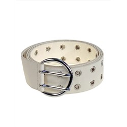 Ремень женский с люверсами из искусственной кожи, цвет  белый