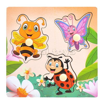 Пазл-вкладыш "Веселые насекомые"