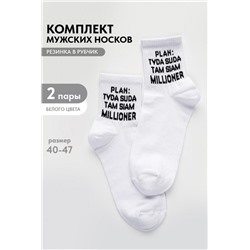 Носки мужские Туда-сюда (набор 2 пары) (Белый)