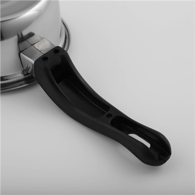 Сотейник из нержавеющей стали Доляна «Индия», 400 мл, d=12 см, пластиковая ручка, цвет серебряный, нержавеющая сталь