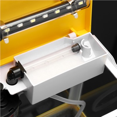 Аквариум SeaStar HX-180F в комплекте: LED-лампа, фильтр, 3.5 л, желтый