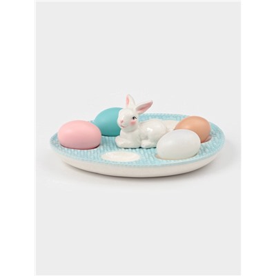 УЦЕНКА Подставка для яиц Доляна «Зайка», 25×18×9 см, доломит, голубая