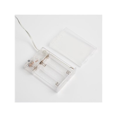 Гирлянда «Нить» 5 м роса, IP20, серебристая нить, 50 LED, 2 режима, батарейки AAх3 (нет в комплекте), свечение тёплое белое / мульти