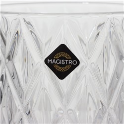 Стаканы Magistro «Богема. Ромбы», 310 мл, 8.3×7.7×9 см, набор 6 шт., стекло, прозрачные