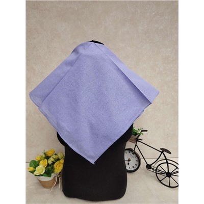 Платок косынка на голову и шею, хлопок, цвет светло сиреневый