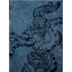 Брюки текстильные джинсовые утепленные флисом для мальчиков