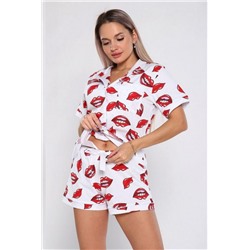 908 Пижама женская Губы (Белый)