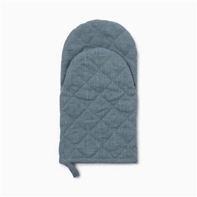 Варежка-прихватка «Этель» ECO turquoise, 15×28 см, 100% лён, 245 г/м²