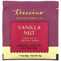 Teeccino, обжаренный травяной чай, ванильно-ореховый вкус, без кофеина, 25 чайных пакетиков, 150 г (5,3 унции)