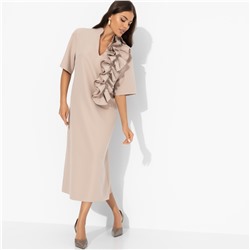 Платье со съемным объемным декором, Сияние глянца (nude)