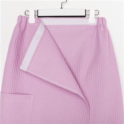 Полотенце банное Этель «Парео» с карманом 80×140 см цв.нежная лаванда, 100% хл, вафля 240 г/м²