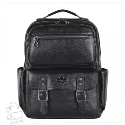 Рюкзак мужской кожаный 3926Z black Zinimsk