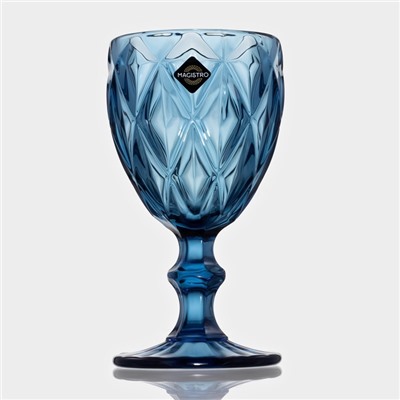 УЦЕНКА Бокалы для вина Magistro «Круиз», 250 мл, 8×15.3 см, набор 5 шт., синие