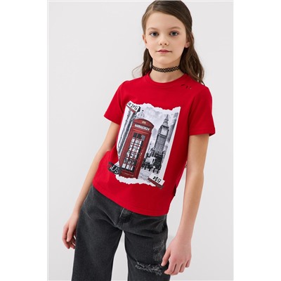 Фуфайка трикотажная для девочек (футболка) PLAYTODAY, 1239826