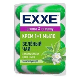 EXXE Крем-мыло туалетное Зелёный чай полосатое зелёное 4 шт 90гр 4722