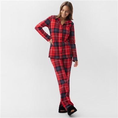 Пижама новогодняя женская (рубашка, брюки) KAFTAN Christmas, размер 40-42