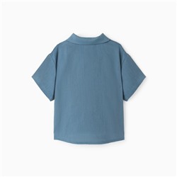 Рубашка для мальчика KAFTAN Linen, размер 32 (110-116 см), синяя