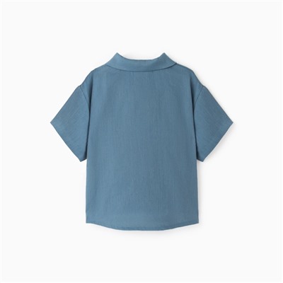 Рубашка для мальчика KAFTAN Linen, размер 32 (110-116 см), синяя