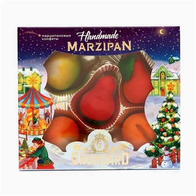 Конфеты подарочные новогодние «Миндальное лакомство» с корпусом из марципана, фрукты, 100 г