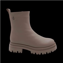 Ботинки из натуральной кожи на меху РА18-2 бежевые