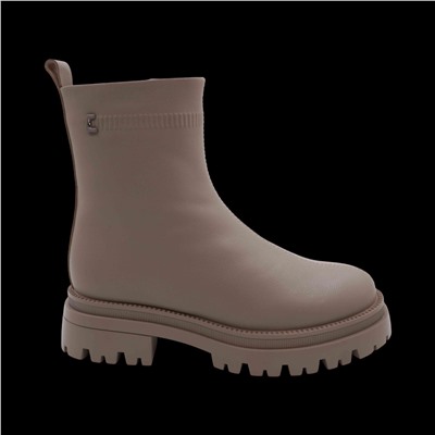 Ботинки из натуральной кожи на меху РА18-2 бежевые