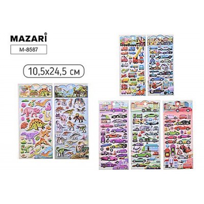 Декоративные наклейки ДЛЯ МАЛЬЧИКОВ 10,5х24,5 см ассорти M-8587 Mazari