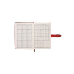 Ежедневник недатированный А5, с хлястиком, 112 листов в линейку, пвх, красный