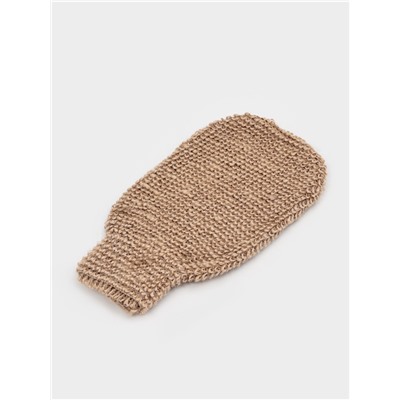Мочалка - варежка для тела Доляна, массажная, 22×11 см, бежевая