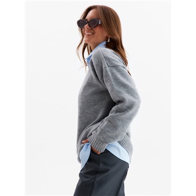 Джемпер женский MINAKU: Knitwear collection, светло-серый, размер 46-48