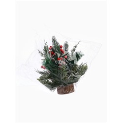 Новогодняя композиция на стол «Зимнее волшебство. Лесной фестиваль» пластик, шишки, ягоды, 30 см