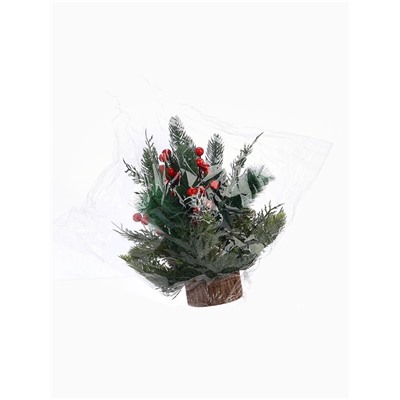 Новогодняя композиция на стол «Зимнее волшебство. Лесной фестиваль» пластик, шишки, ягоды, 30 см