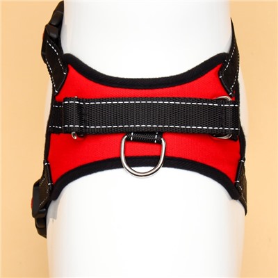 Шлейка К7 мягкая светоотражающая, размер S, ОГ 44-55 см, вес 5-9 кг, красная