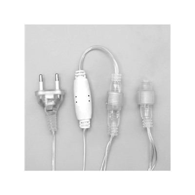 Гирлянда «Бахрома» 3×0.9 м, IP44, УМС, прозрачная нить, 232 LED, свечение синее, 220 В