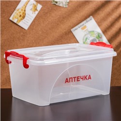 Контейнер прямоугольный Альтернатива «Аптечка», 4.5 л, с ручками, пластик, прозрачный