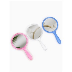 Зеркало с ручкой, двустороннее, с увеличением х2, 11.5×21 см, (d=10 см), МИКС