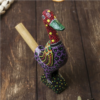 Сувенирный музыкальный инструмент «Свисток Утка», 2×10×17 см, дерево