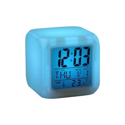 Часы - будильник LB-03, дата, температура, подсветка, белый