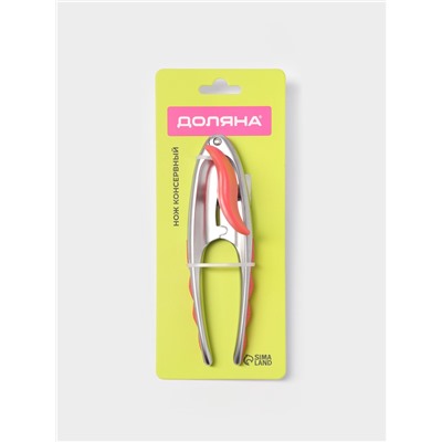 Нож консервный Доляна Redline, 4.5×6.2×15.7 см, нержавеющая сталь, красный