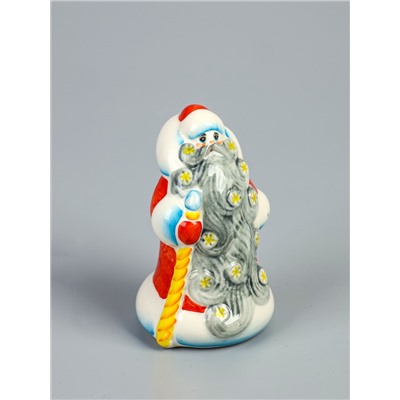 УЦЕНКА Сувенир «Дед Мороз Снеговей», красная шуба, 10 см, фарфор