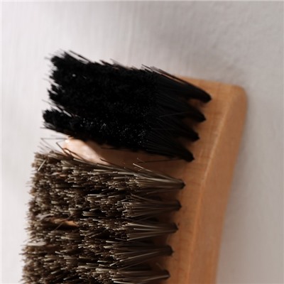 Щётка для одежды и обуви деревянная SAVANNA, 15.2×4.7×4.5 см, 154 пучка, натуральный ворс