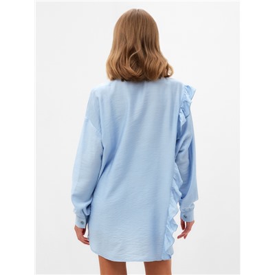 Костюм женский (блузка, шорты) MINAKU: Casual Collection, голубой, размер 48