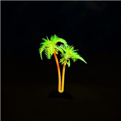 Растение для аквариума и террариума «Пальма», светящееся, 10 см, красное