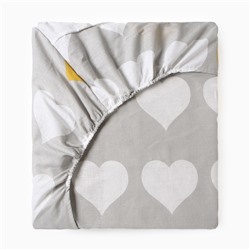 Простыня на резинке 1.5-спальная «Этель» Heart, 140×200+25, бязь