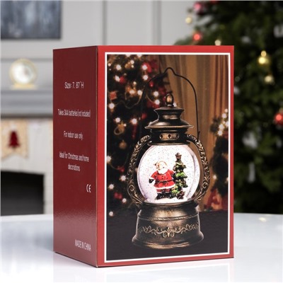 Фигура светодиодная «Дед Мороз и ёлка» 20×14×11 см, от батарейки ААx3 (не в комплекте), USB, свечение тёплый белый